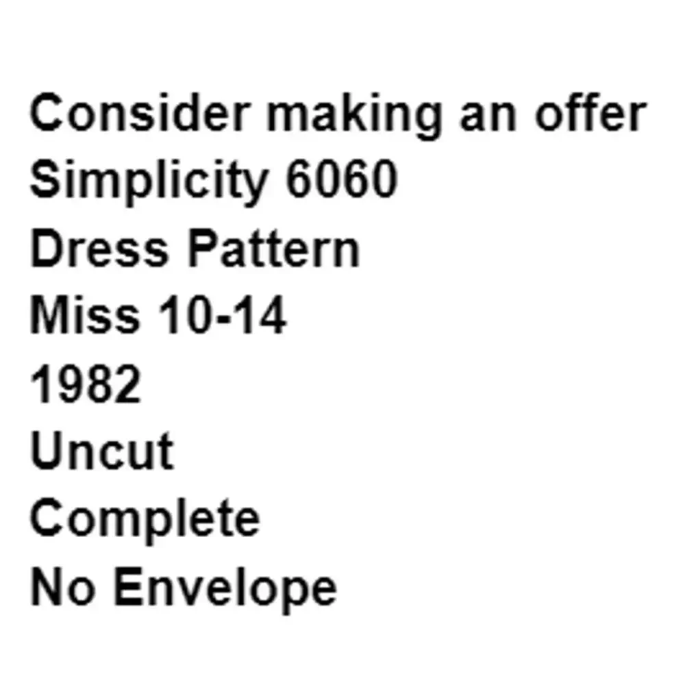 Vtg Top Skirt Pattern Miss 10-14 Simplicity 6060 Uncut FF Full Button Pencil